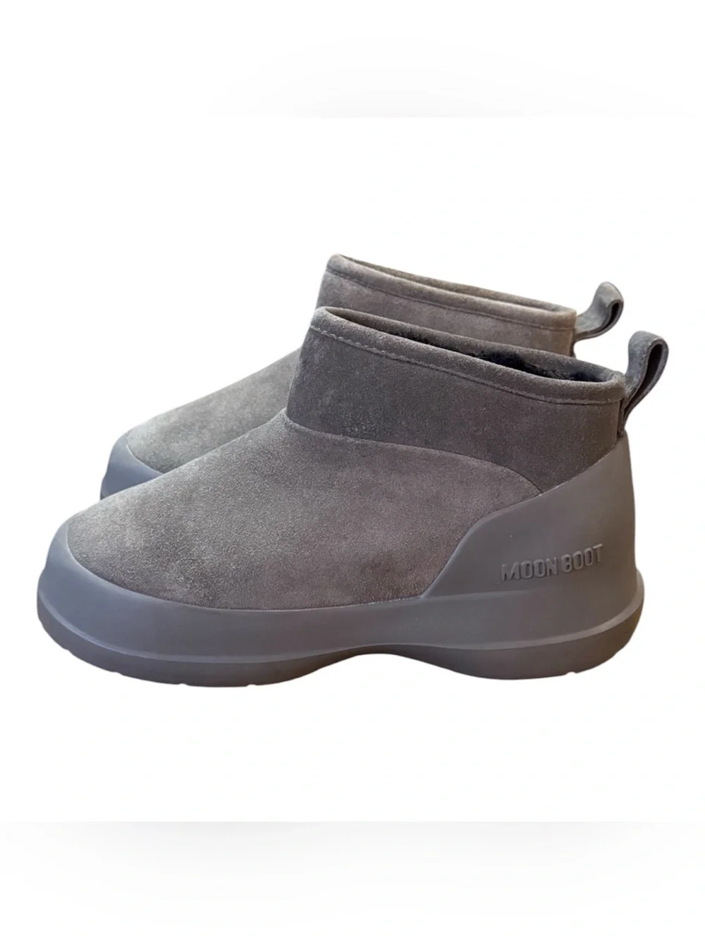 Moon Boot Luna Low Suede Boots Anthracite Grey Women’s Size 8.5